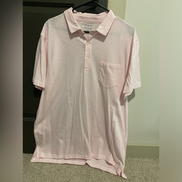 J.Crew Slub Jersey Pocket Polo Shirt XL Pink Cotton - Picture 3 of 3